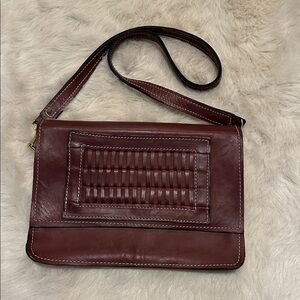 Brown Leather Chuck Bag, genuine leather